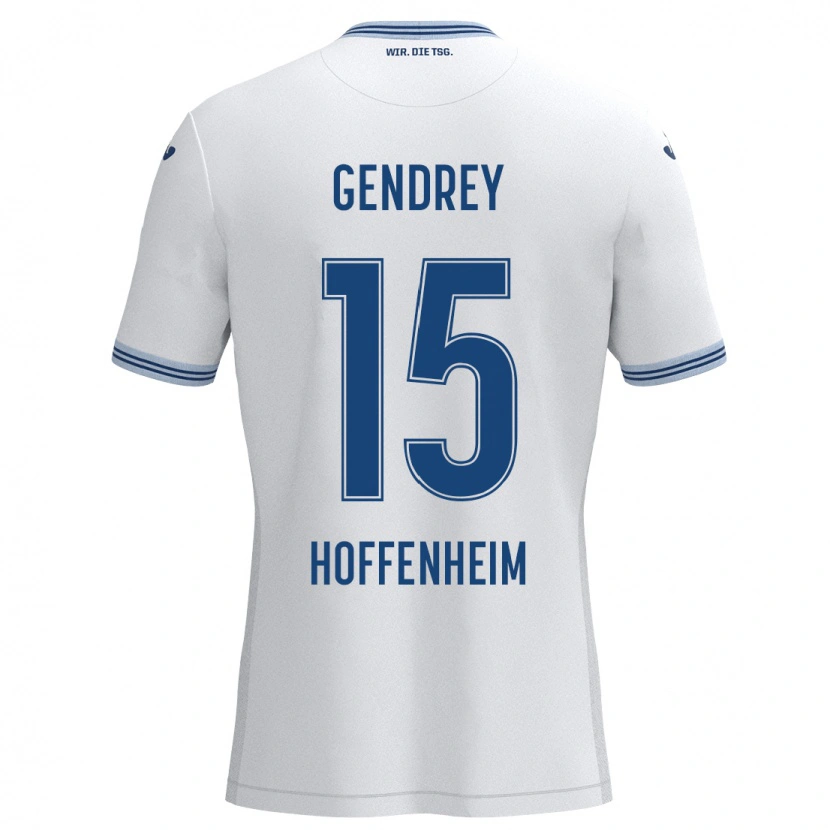 Danxen Dzieci Valentin Gendrey #15 Biały Czarny Wyjazdowa Koszulka 2024/25 Koszulki Klubowe