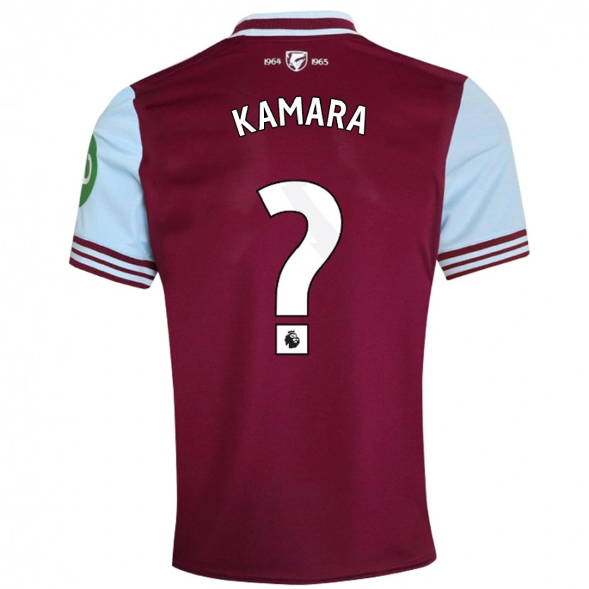 Danxen Męski Aaron Kamara #0 Ciemnoczerwony Domowa Koszulka 2024/25 Koszulki Klubowe