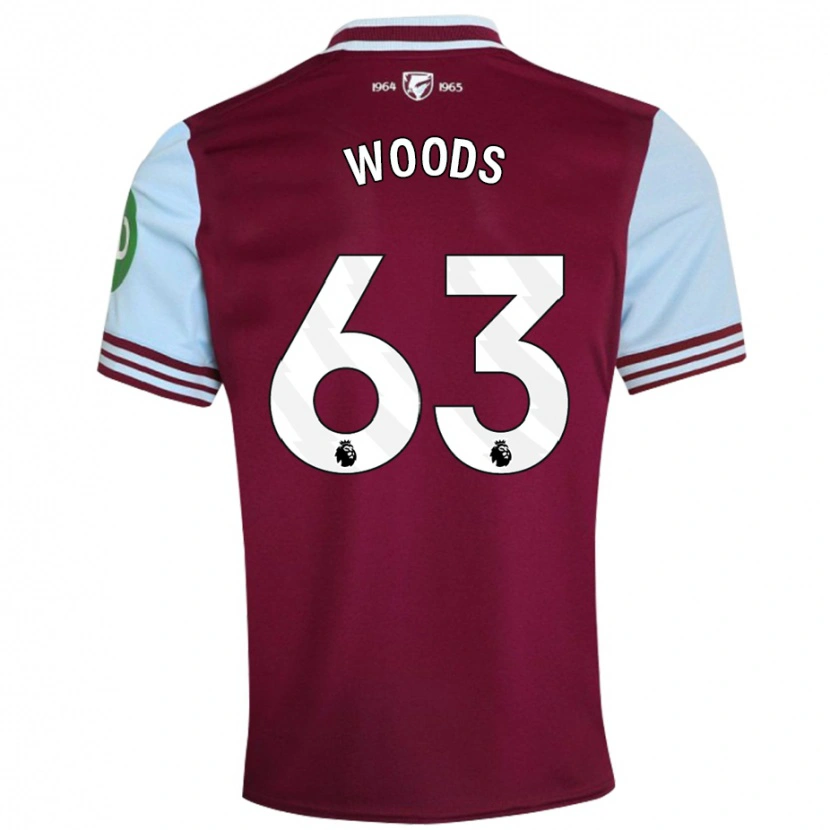 Danxen Męski Archie Woods #63 Ciemnoczerwony Domowa Koszulka 2024/25 Koszulki Klubowe