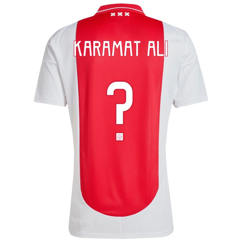 Danxen Męski Yaïr Karamat Ali #0 Czerwony Biały Domowa Koszulka 2024/25 Koszulki Klubowe