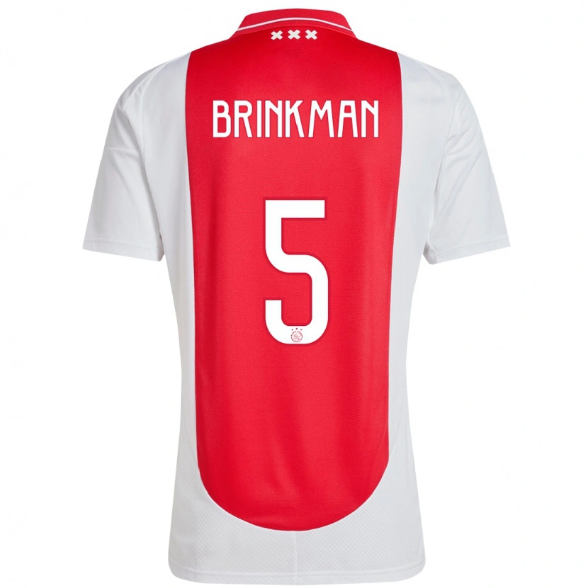 Danxen Męski Tim Brinkman #5 Czerwony Biały Domowa Koszulka 2024/25 Koszulki Klubowe
