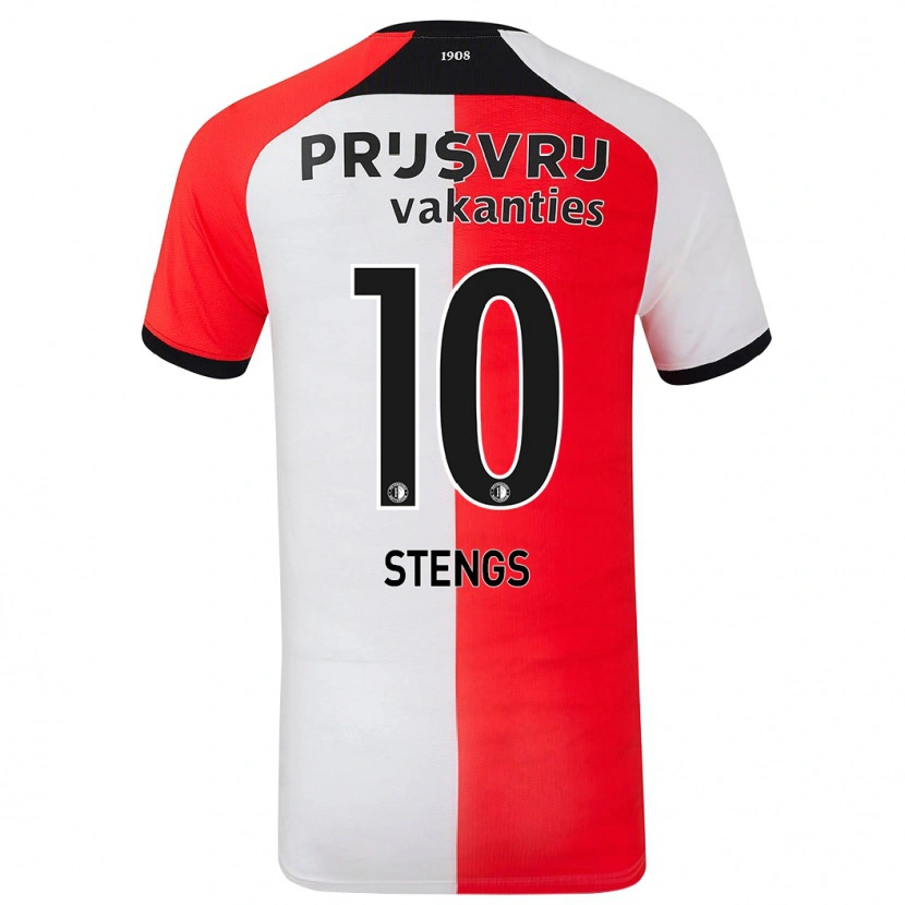 Danxen Męski Calvin Stengs #10 Czerwony Biały Domowa Koszulka 2024/25 Koszulki Klubowe