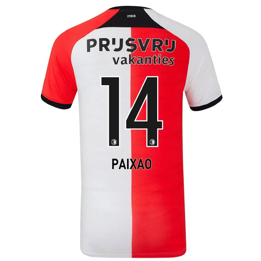 Danxen Męski Igor Paixão #14 Czerwony Biały Domowa Koszulka 2024/25 Koszulki Klubowe