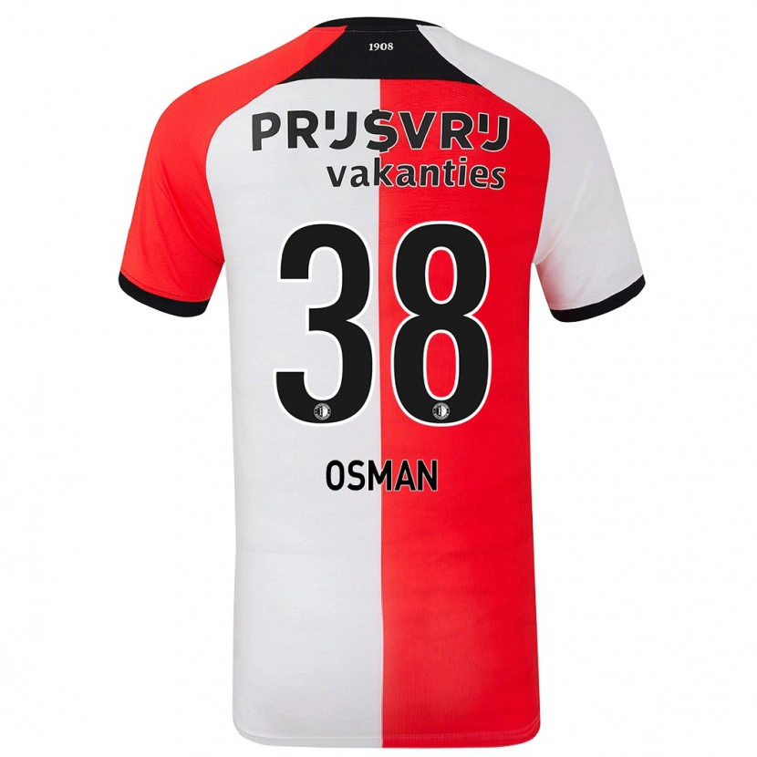 Danxen Męski Ibrahim Osman #38 Czerwony Biały Domowa Koszulka 2024/25 Koszulki Klubowe