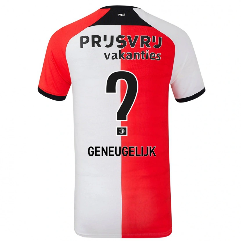 Danxen Męski Ivar Geneugelijk #0 Czerwony Biały Domowa Koszulka 2024/25 Koszulki Klubowe