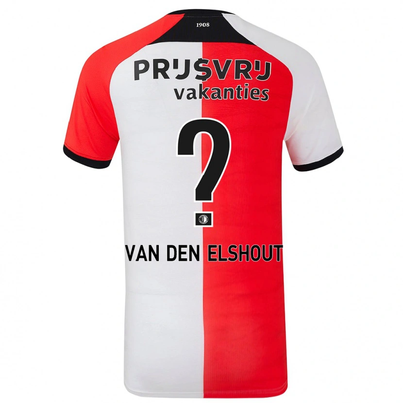 Danxen Męski Tobias Van Den Elshout #0 Czerwony Biały Domowa Koszulka 2024/25 Koszulki Klubowe