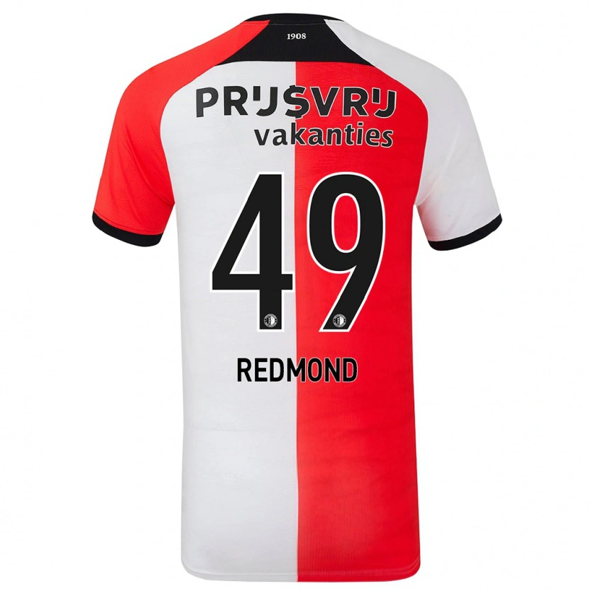 Danxen Męski Zepiqueno Redmond #49 Czerwony Biały Domowa Koszulka 2024/25 Koszulki Klubowe