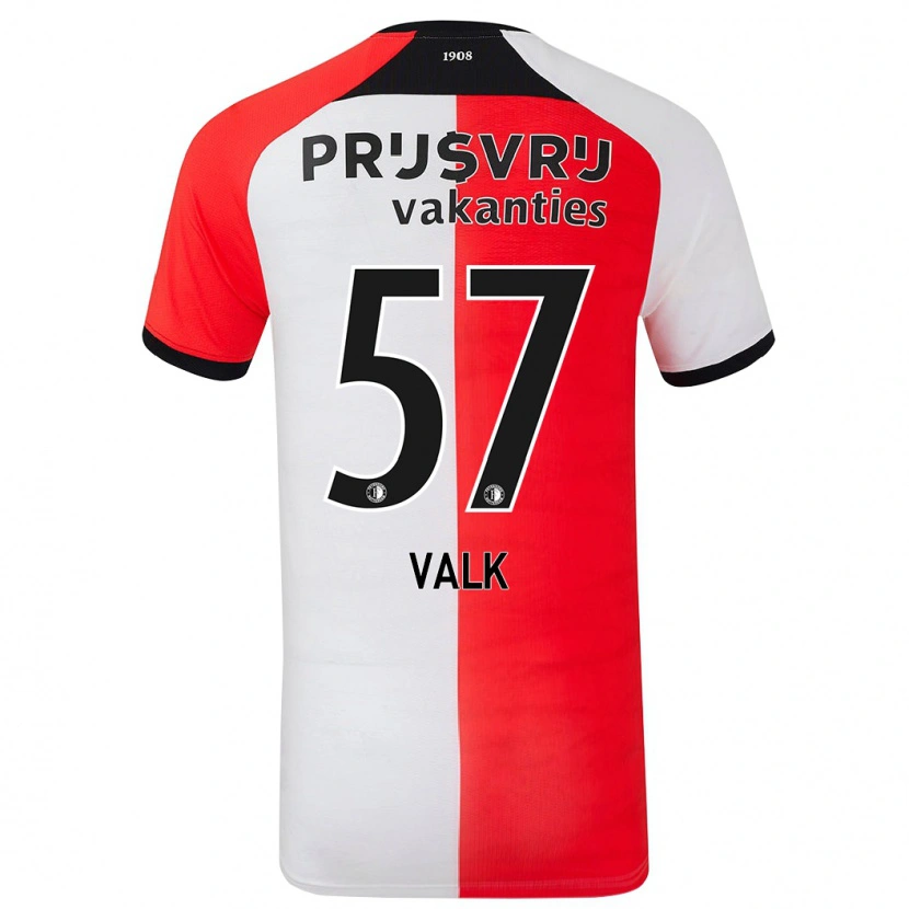 Danxen Męski Sem Valk #57 Czerwony Biały Domowa Koszulka 2024/25 Koszulki Klubowe