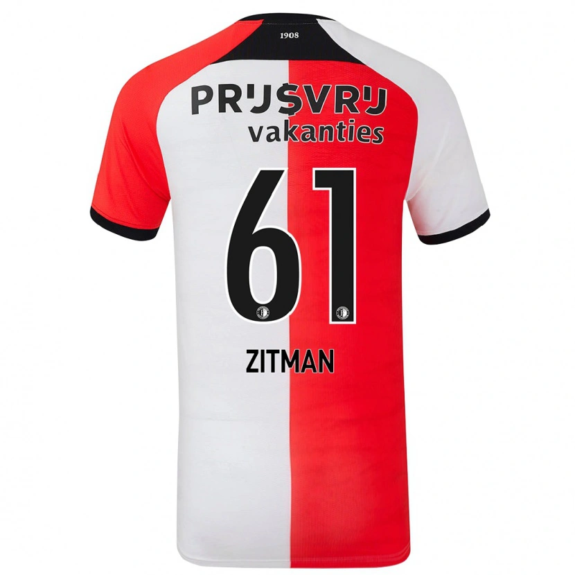 Danxen Męski Sven Zitman #61 Czerwony Biały Domowa Koszulka 2024/25 Koszulki Klubowe