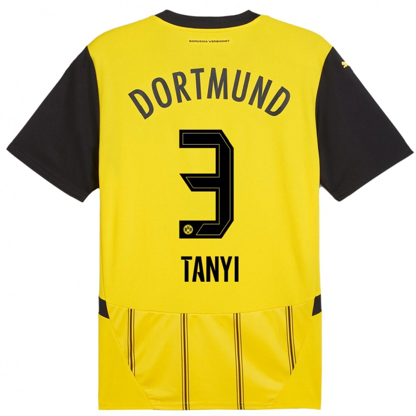 Danxen Męski Paul Tanyi #3 Żółty Czarny Domowa Koszulka 2024/25 Koszulki Klubowe