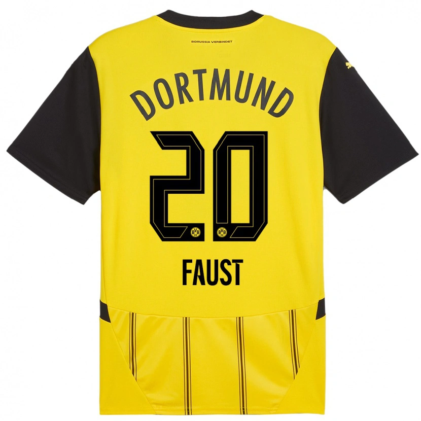 Danxen Męski Tom Faust #20 Żółty Czarny Domowa Koszulka 2024/25 Koszulki Klubowe