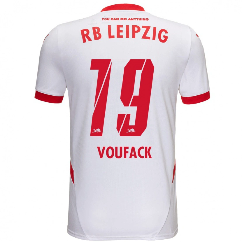 Danxen Męski Lionel Voufack #19 Biały Czerwony Domowa Koszulka 2024/25 Koszulki Klubowe
