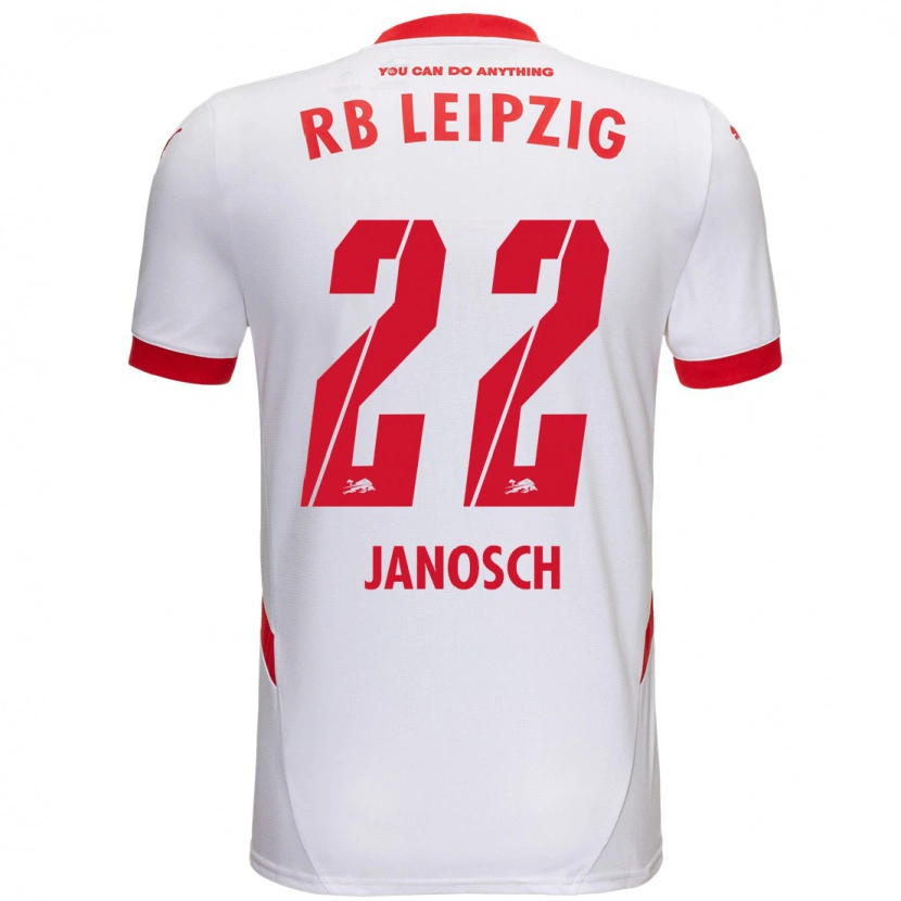 Danxen Męski Luca Janosch #22 Biały Czerwony Domowa Koszulka 2024/25 Koszulki Klubowe