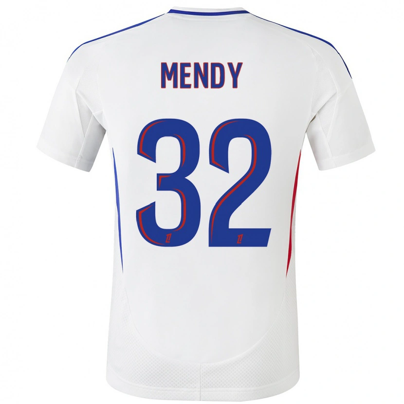 Danxen Męski Maeline Mendy #32 Biały Niebieski Domowa Koszulka 2024/25 Koszulki Klubowe