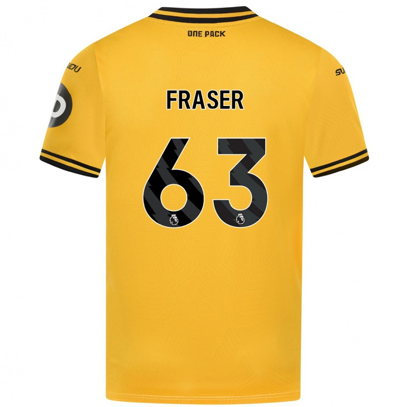 Danxen Męski Nathan Fraser #63 Żółty Domowa Koszulka 2024/25 Koszulki Klubowe