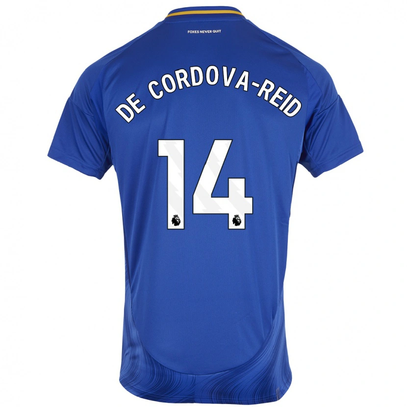 Danxen Męski Bobby De Cordova-Reid #14 Niebieski Biały Domowa Koszulka 2024/25 Koszulki Klubowe