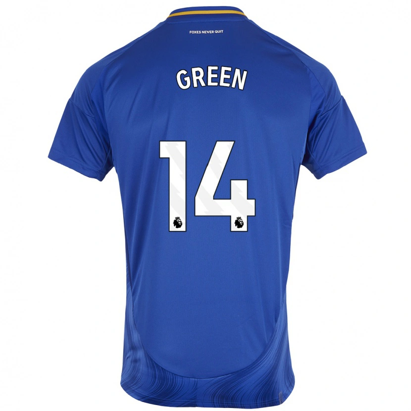 Danxen Męski Josie Green #14 Niebieski Biały Domowa Koszulka 2024/25 Koszulki Klubowe