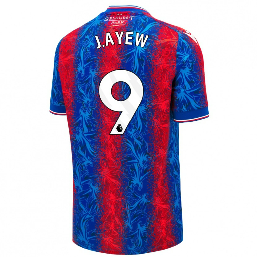 Danxen Męski Jordan Ayew #9 Czerwony Niebieski Paski Domowa Koszulka 2024/25 Koszulki Klubowe