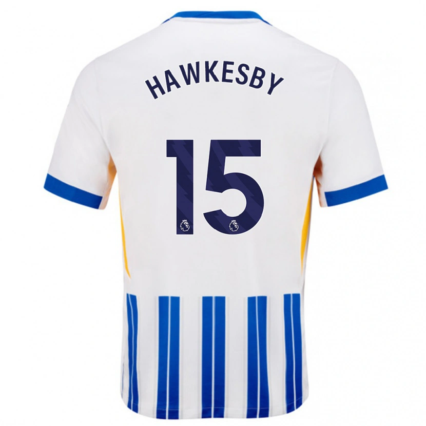 Danxen Męski Mackenzie Hawkesby #15 Biały Niebieski Prążki Domowa Koszulka 2024/25 Koszulki Klubowe