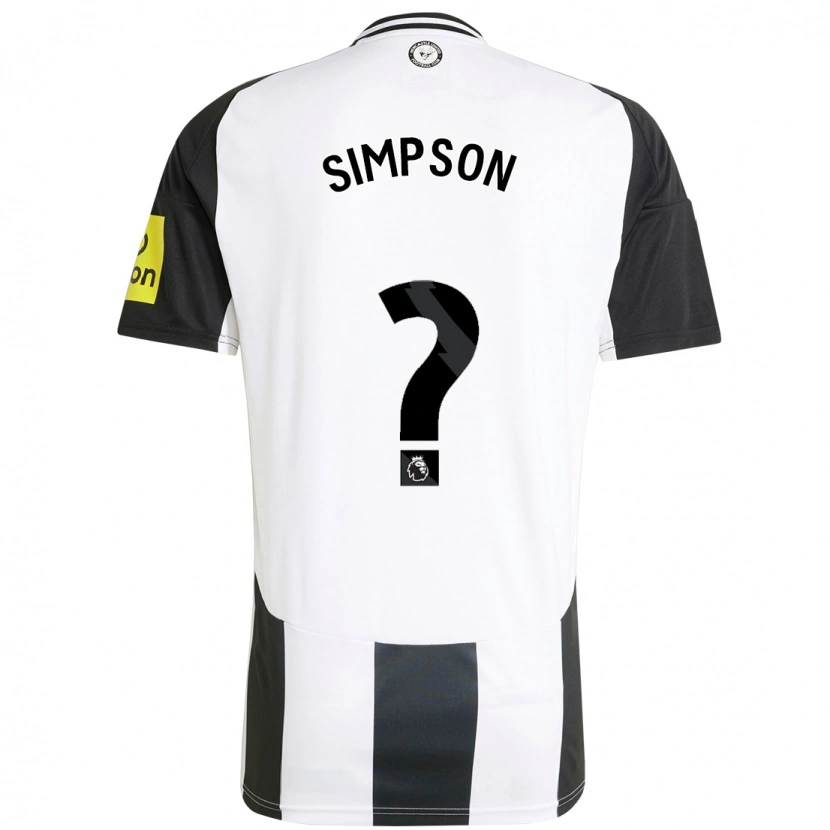 Danxen Męski James Simpson #0 Biały Czarny Domowa Koszulka 2024/25 Koszulki Klubowe
