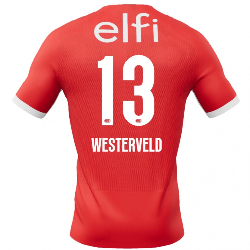 Danxen Męski Sem Westerveld #13 Czerwony Biały Domowa Koszulka 2024/25 Koszulki Klubowe