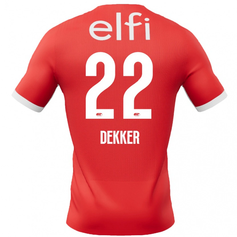 Danxen Męski Maxim Dekker #22 Czerwony Biały Domowa Koszulka 2024/25 Koszulki Klubowe