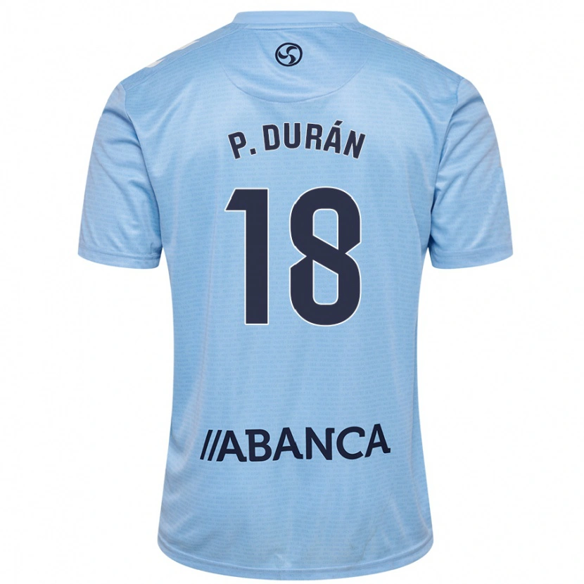 Danxen Męski Pablo Durán #18 Błękit Nieba Domowa Koszulka 2024/25 Koszulki Klubowe