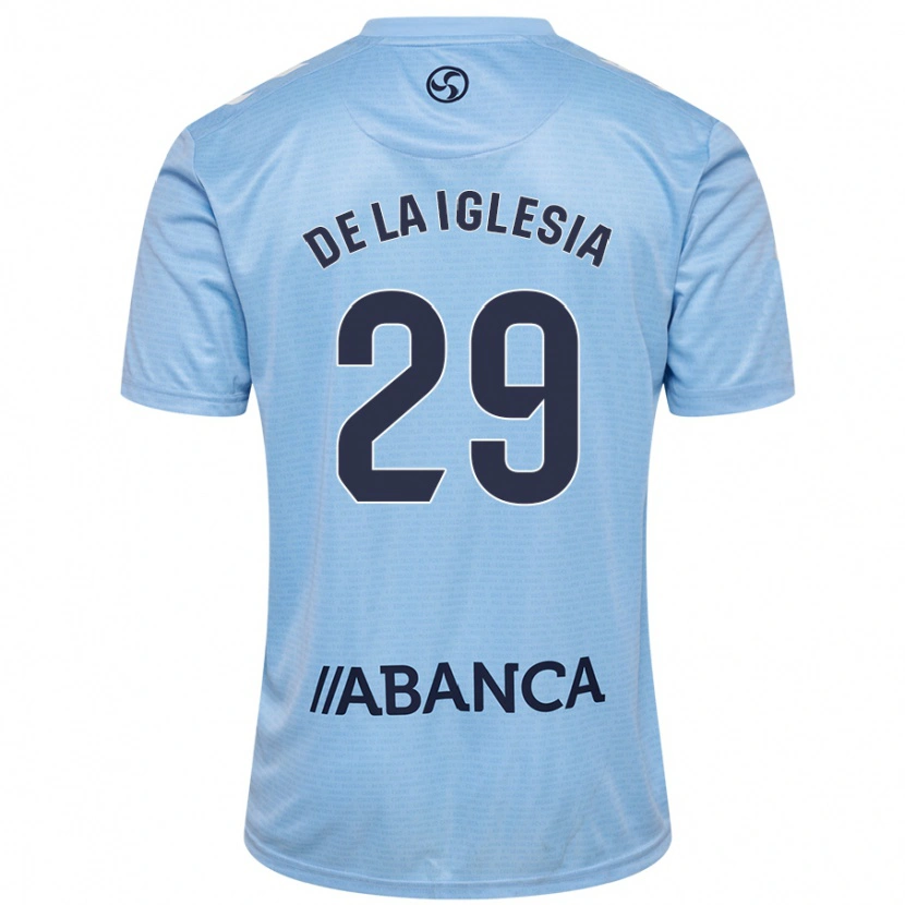 Danxen Męski David De La Iglesia #29 Błękit Nieba Domowa Koszulka 2024/25 Koszulki Klubowe