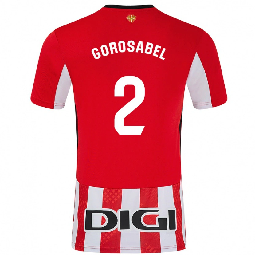 Danxen Męski Andoni Gorosabel #2 Czerwony Biały Domowa Koszulka 2024/25 Koszulki Klubowe