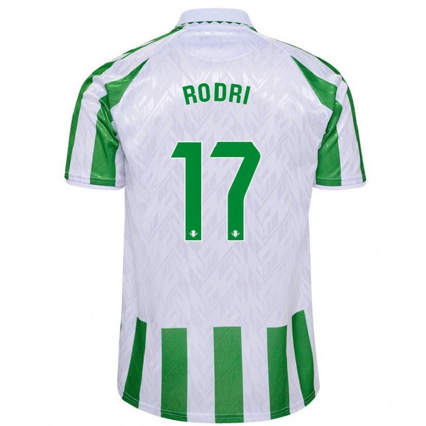 Danxen Męski Rodri Sánchez #17 Zielony Białe Paski Domowa Koszulka 2024/25 Koszulki Klubowe