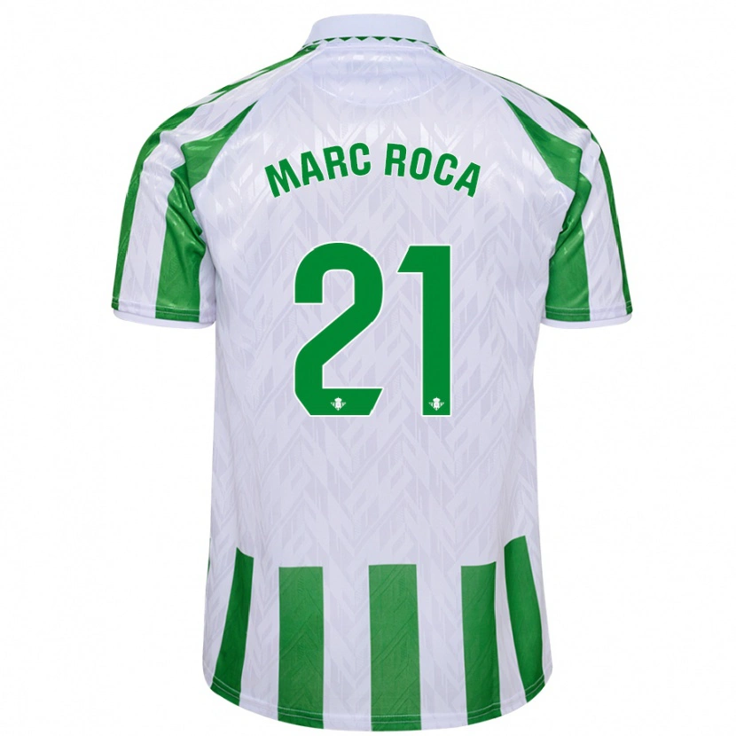 Danxen Męski Marc Roca #21 Zielony Białe Paski Domowa Koszulka 2024/25 Koszulki Klubowe