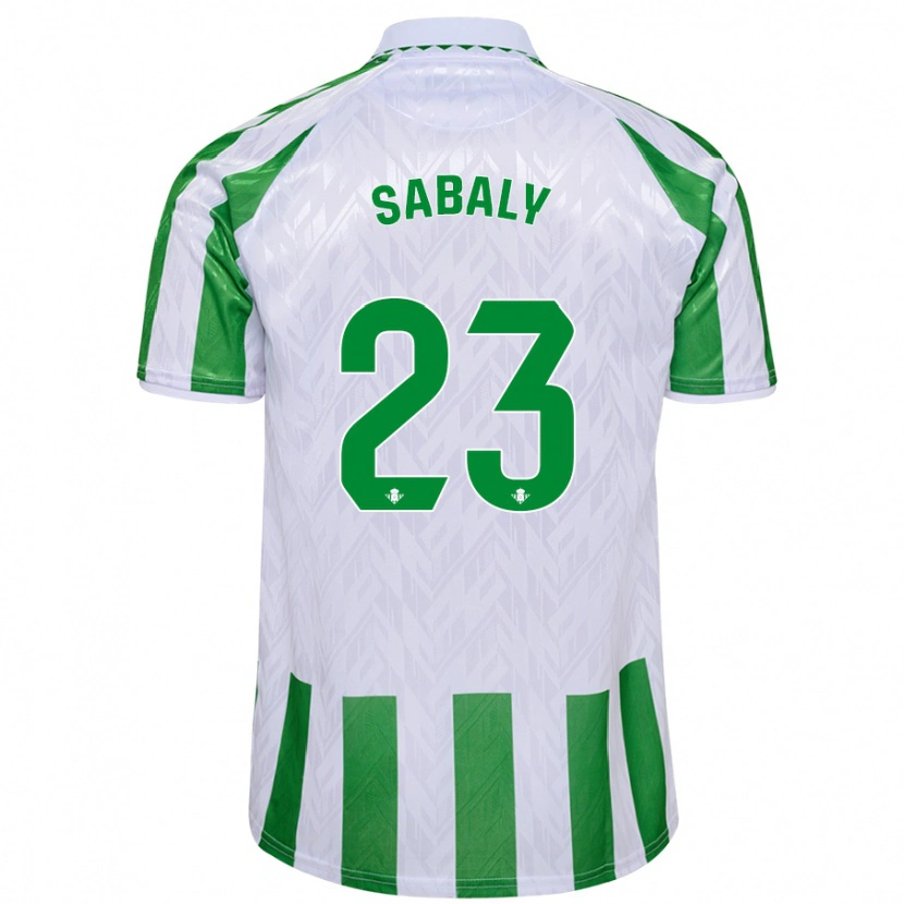 Danxen Męski Youssouf Sabaly #23 Zielony Białe Paski Domowa Koszulka 2024/25 Koszulki Klubowe