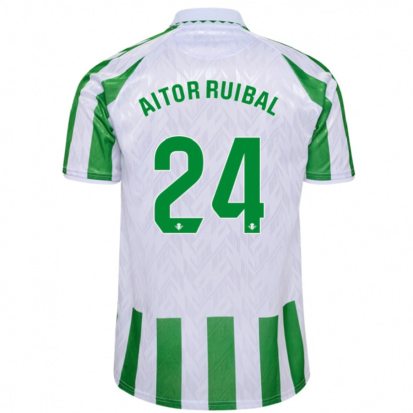 Danxen Męski Aitor Ruibal #24 Zielony Białe Paski Domowa Koszulka 2024/25 Koszulki Klubowe