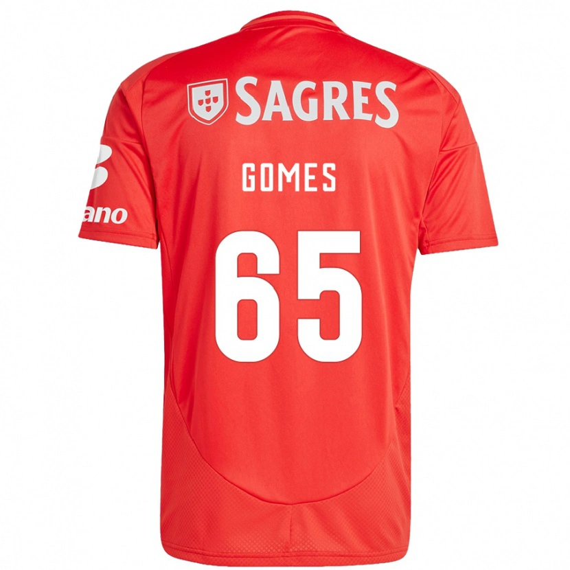 Danxen Męski André Gomes #65 Czerwony Biały Domowa Koszulka 2024/25 Koszulki Klubowe