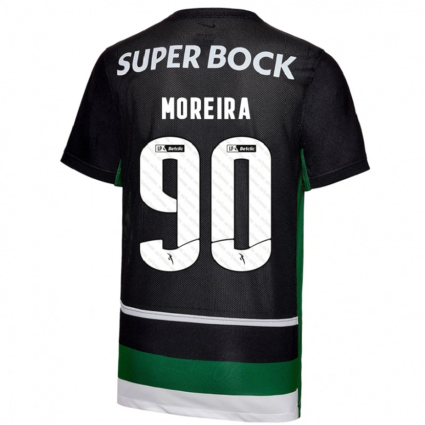 Danxen Męski Afonso Moreira #90 Czarny Biały Zielony Domowa Koszulka 2024/25 Koszulki Klubowe
