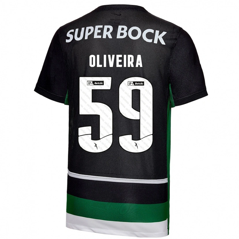 Danxen Męski Kauã Oliveira #59 Czarny Biały Zielony Domowa Koszulka 2024/25 Koszulki Klubowe