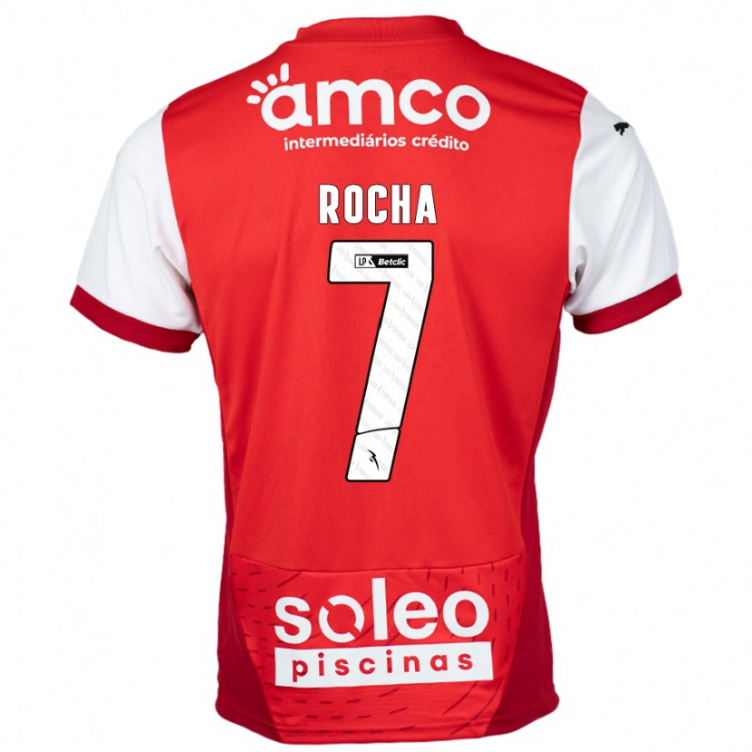 Danxen Męski Carolina Rocha #7 Czerwony Biały Domowa Koszulka 2024/25 Koszulki Klubowe