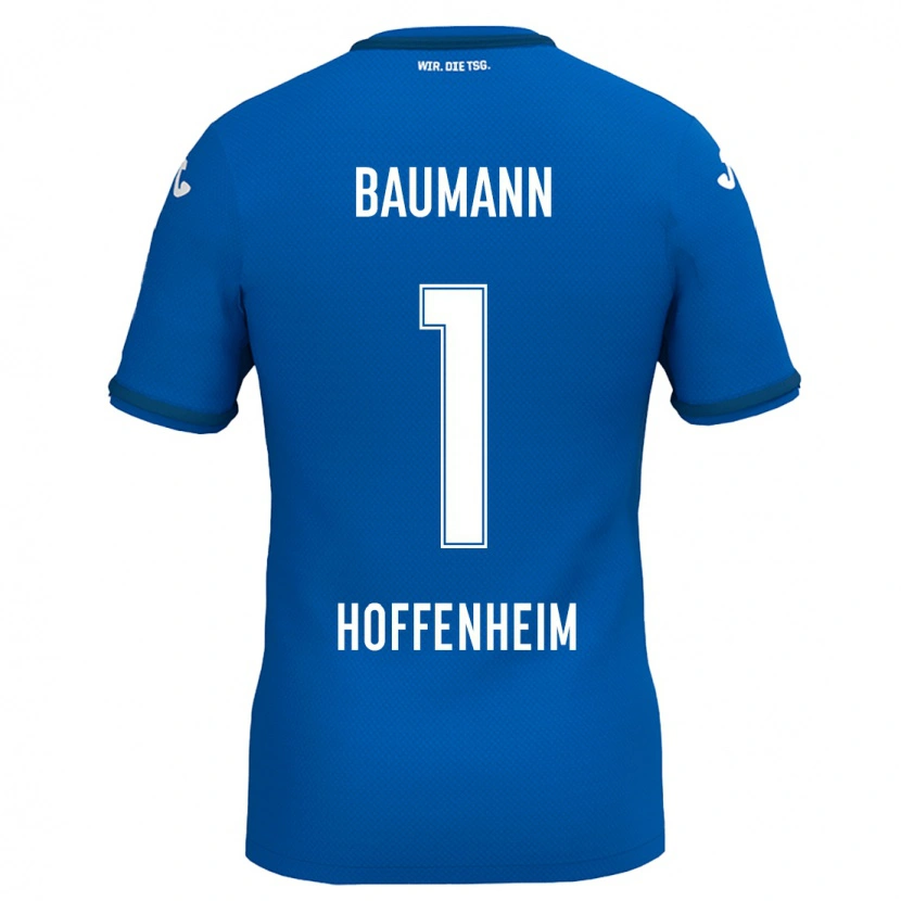 Danxen Męski Oliver Baumann #1 Królewski Niebieski Domowa Koszulka 2024/25 Koszulki Klubowe