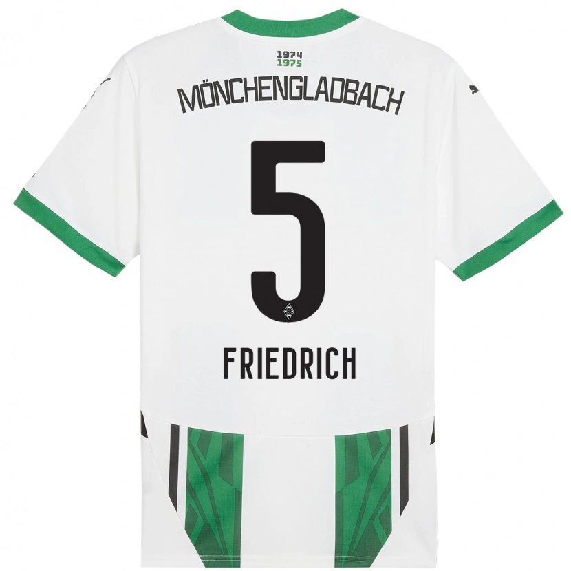 Danxen Męski Marvin Friedrich #5 Biały Zielony Domowa Koszulka 2024/25 Koszulki Klubowe