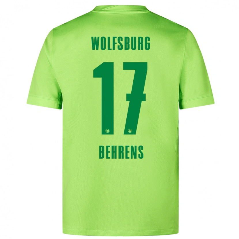 Danxen Męski Kevin Behrens #17 Fluorescencyjny Zielony Domowa Koszulka 2024/25 Koszulki Klubowe