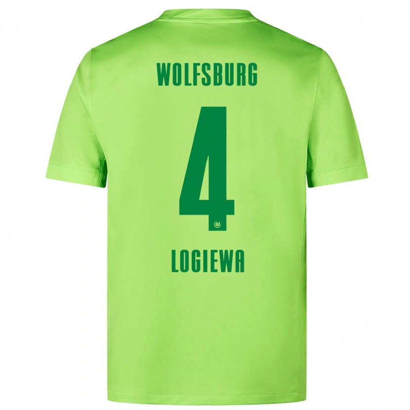 Danxen Męski Luca Logiewa #4 Fluorescencyjny Zielony Domowa Koszulka 2024/25 Koszulki Klubowe