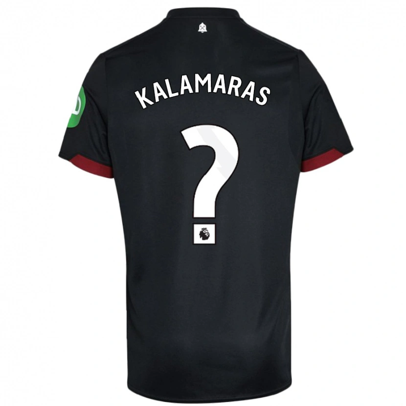Danxen Męski Pablo Kalamaras #0 Czarny Biały Wyjazdowa Koszulka 2024/25 Koszulki Klubowe