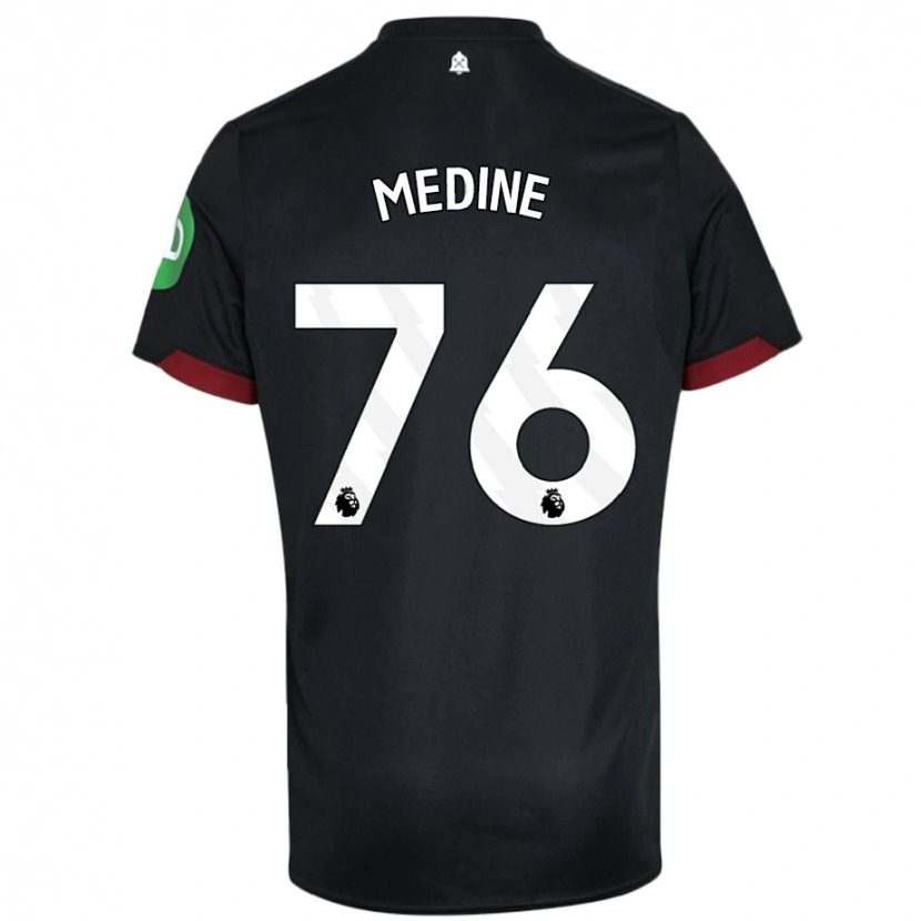 Danxen Męski Jethro Medine #76 Czarny Biały Wyjazdowa Koszulka 2024/25 Koszulki Klubowe