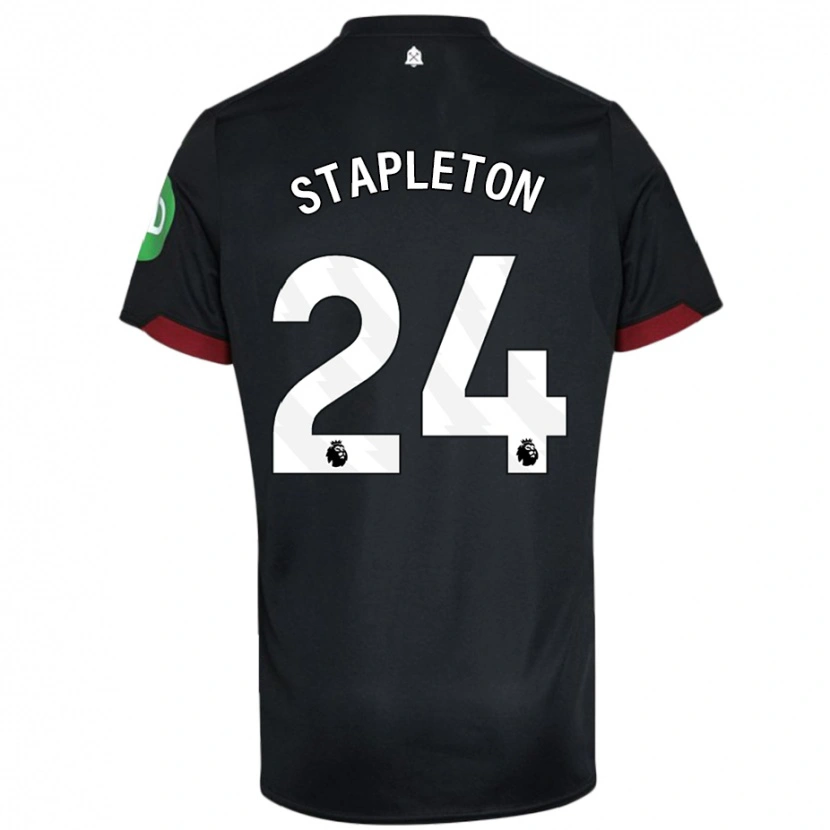 Danxen Męski Jessie Stapleton #24 Czarny Biały Wyjazdowa Koszulka 2024/25 Koszulki Klubowe