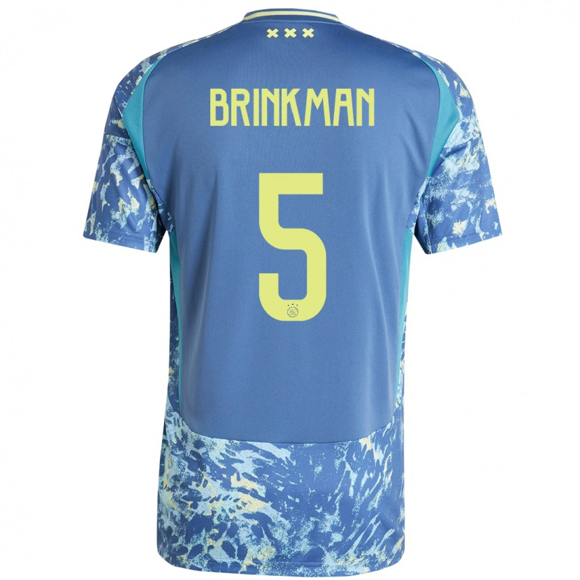 Danxen Męski Tim Brinkman #5 Szary Niebieski Żółty Wyjazdowa Koszulka 2024/25 Koszulki Klubowe