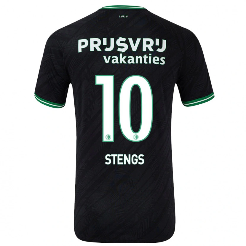 Danxen Męski Calvin Stengs #10 Czarny Zielony Wyjazdowa Koszulka 2024/25 Koszulki Klubowe
