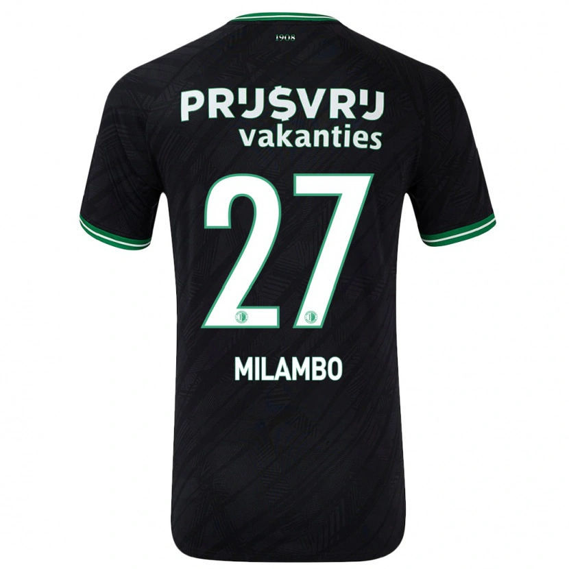 Danxen Męski Antoni Milambo #27 Czarny Zielony Wyjazdowa Koszulka 2024/25 Koszulki Klubowe