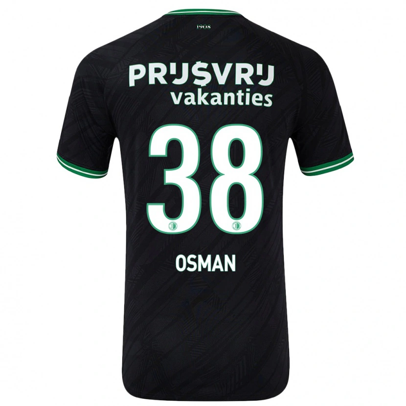 Danxen Męski Ibrahim Osman #38 Czarny Zielony Wyjazdowa Koszulka 2024/25 Koszulki Klubowe