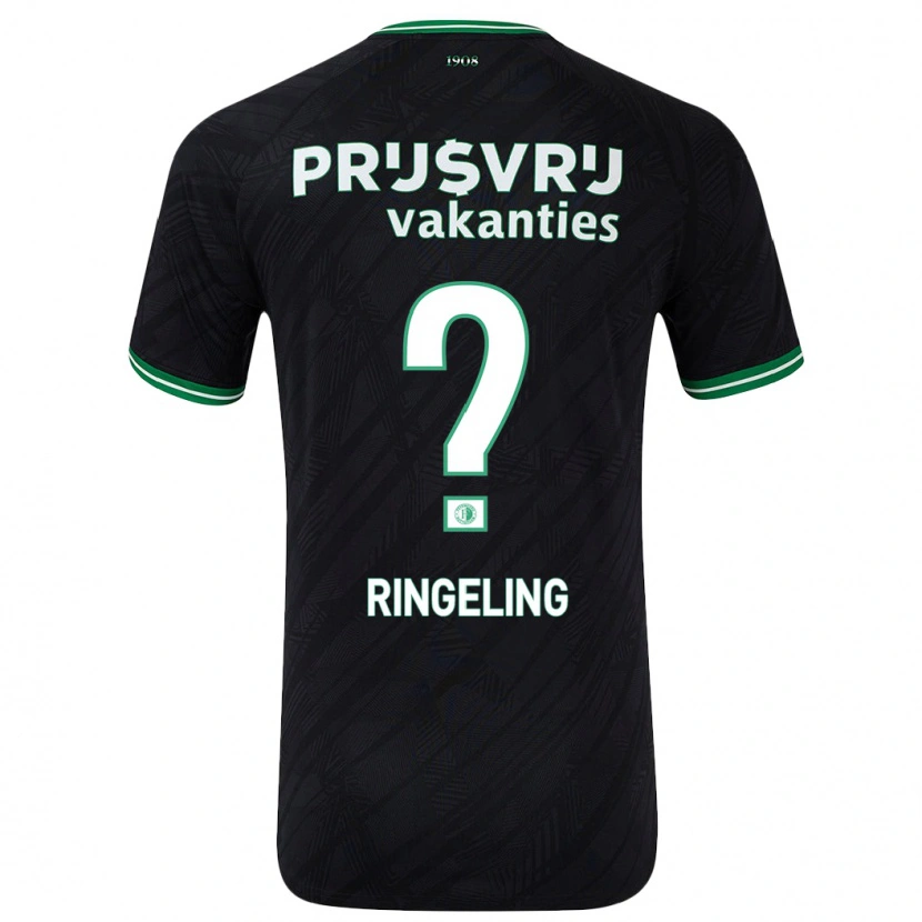 Danxen Męski Sam Ringeling #0 Czarny Zielony Wyjazdowa Koszulka 2024/25 Koszulki Klubowe