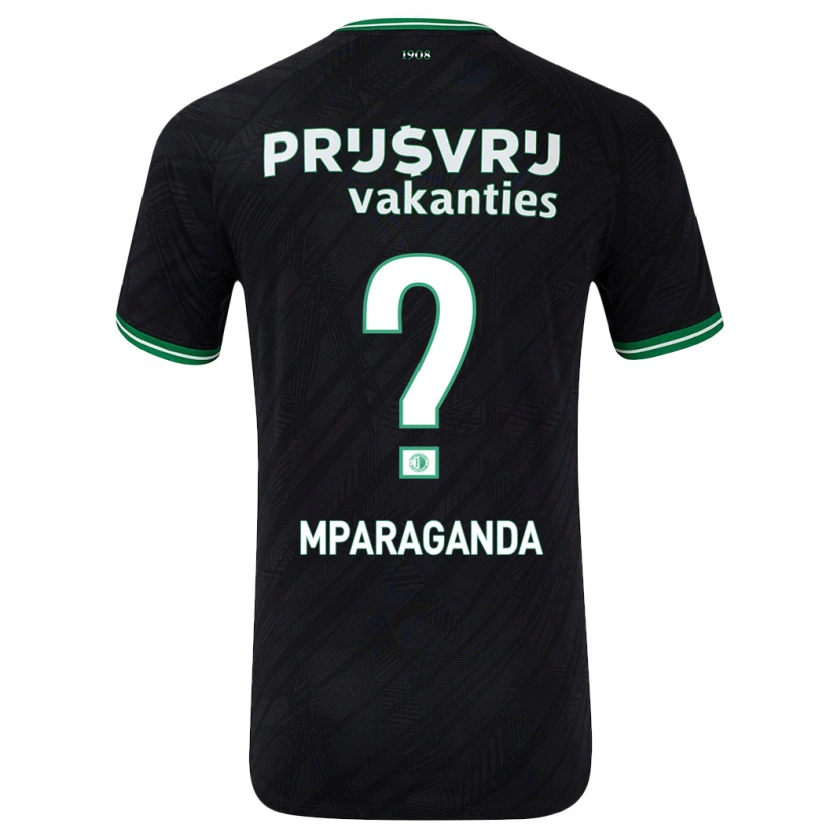 Danxen Męski Matthew Mparaganda #0 Czarny Zielony Wyjazdowa Koszulka 2024/25 Koszulki Klubowe